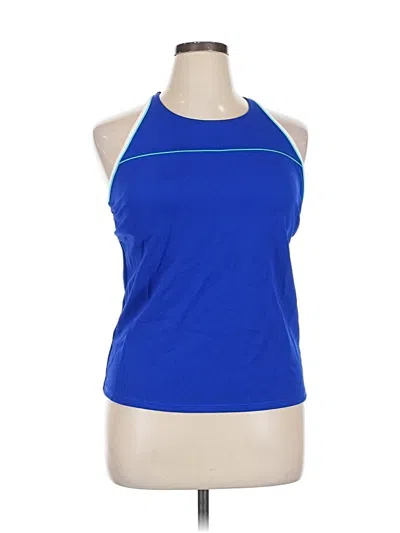 Pre-owned Lands' End Tank Top Blue Halter Neckline Tops