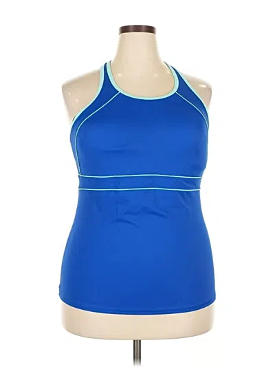 Pre-owned Lands' End Tank Top Blue Halter Neckline Tops
