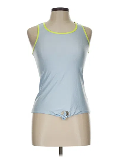 Pre-owned Lands' End Tank Top Blue Halter Neckline Tops