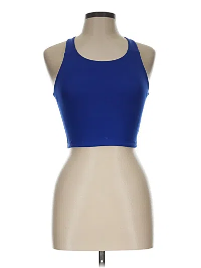Pre-owned Lands' End Tank Top Blue Halter Neckline Tops