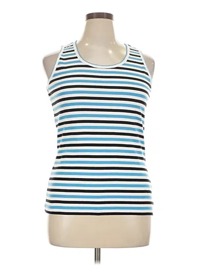 Pre-owned Lands' End Tank Top Blue Halter Neckline Tops