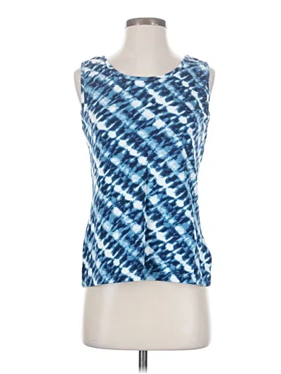 Pre-owned Lands' End Tank Top Blue Square Neckline Tops
