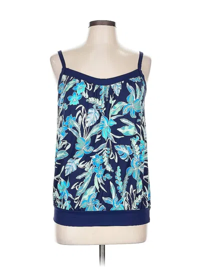 Pre-owned Lands' End Tank Top Blue Strapless Neckline Tops