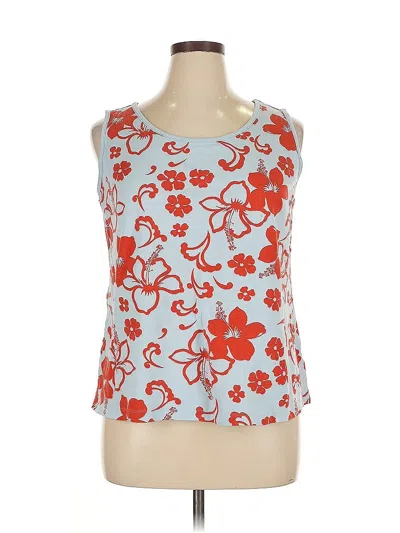 Pre-owned Lands' End Tank Top Blue Strapless Neckline Tops