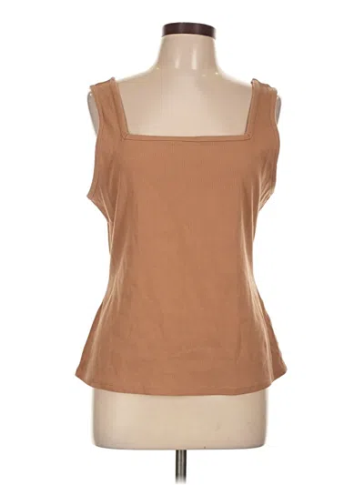 Pre-owned Lands' End Tank Top Brown Strapless Neckline Tops