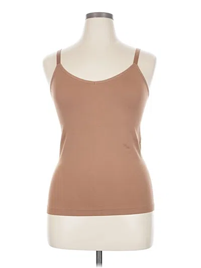Pre-owned Lands' End Tank Top Brown Strapless Neckline Tops
