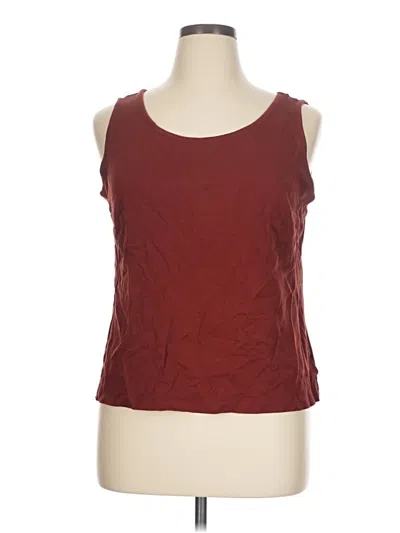 Pre-owned Lands' End Tank Top Burgundy Strapless Neckline Tops