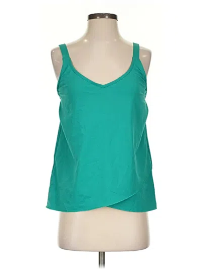Pre-owned Lands' End Tank Top Green Halter Neckline Tops