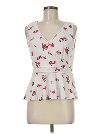 Pre-owned Lands' End Tank Top Ivory Plunge Neckline Tops
