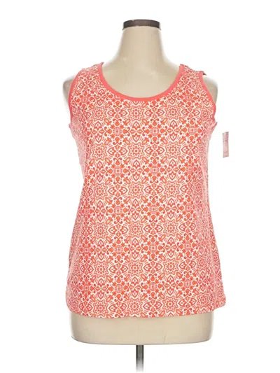 Pre-owned Lands' End Tank Top Orange Keyhole Neckline Tops