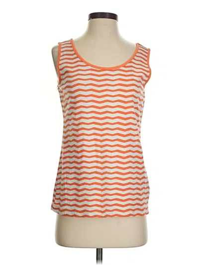Pre-owned Lands' End Tank Top Orange Square Neckline Tops