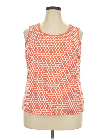 Pre-owned Lands' End Tank Top Orange Square Neckline Tops