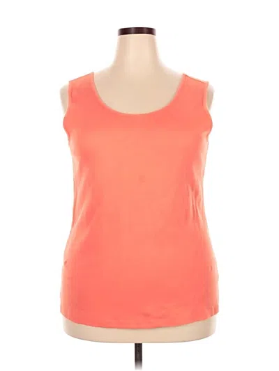 Pre-owned Lands' End Tank Top Orange Strapless Neckline Tops
