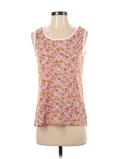 Pre-owned Lands' End Tank Top Pink Strapless Neckline Tops