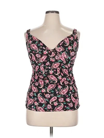 Pre-owned Lands' End Tank Top Pink Sweetheart Neckline Tops