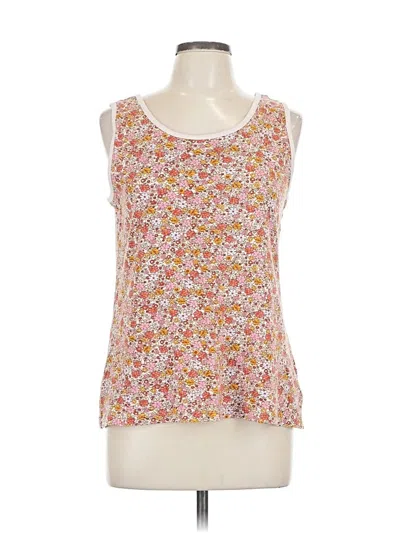 Pre-owned Lands' End Tank Top Pink Sweetheart Neckline Tops