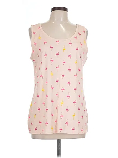 Pre-owned Lands' End Tank Top Pink Sweetheart Neckline Tops
