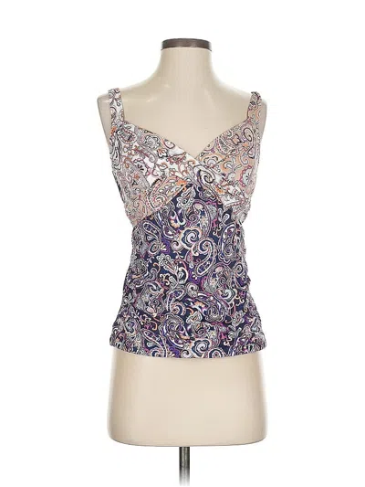 Pre-owned Lands' End Tank Top Purple Strapless Neckline Tops