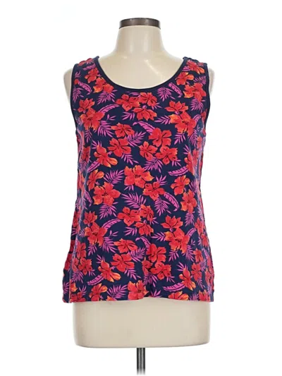 Pre-owned Lands' End Tank Top Red Halter Neckline Tops
