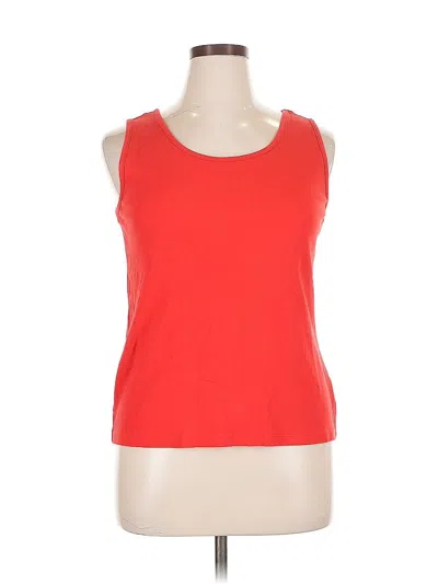 Pre-owned Lands' End Tank Top Red Halter Neckline Tops