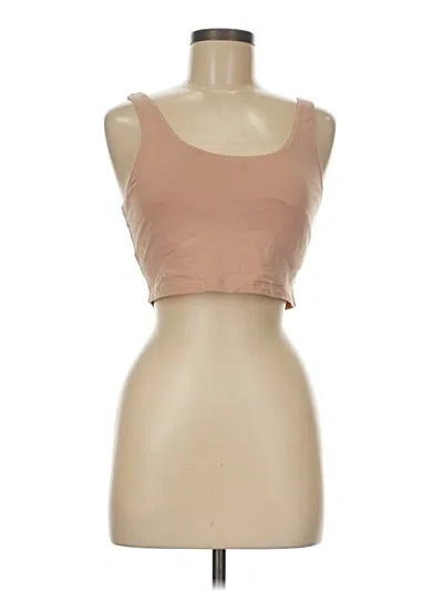 Pre-owned Lands' End Tank Top Tan Strapless Neckline Tops