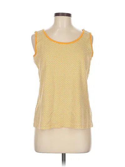Pre-owned Lands' End Tank Top Yellow Square Neckline Tops