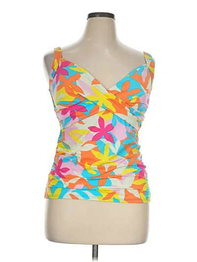 Pre-owned Lands' End Tank Top Yellow Strapless Neckline Tops