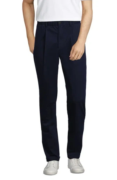 Lands' End Tapered Fit Travel Kit Chino Pants In Blue