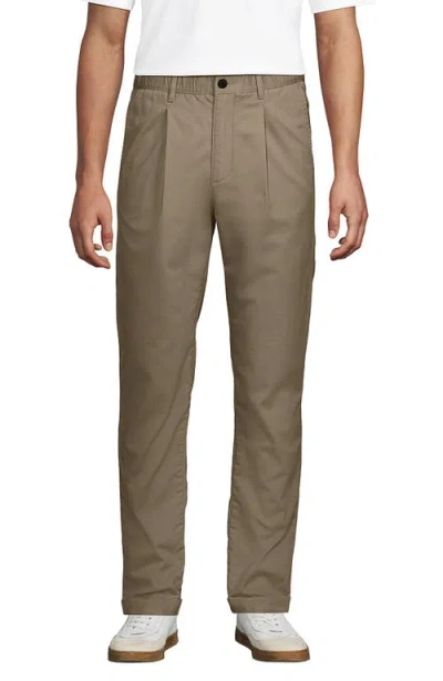 Lands' End Tapered Fit Travel Kit Chino Pants In Khaki