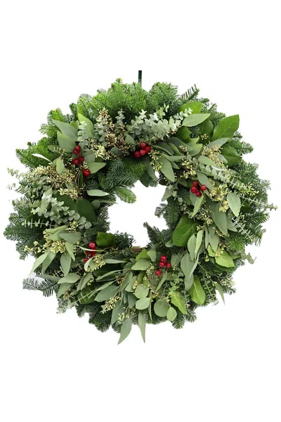 Lands' End Teufel 24" Eucalyptus Crabapple Wreath In Green
