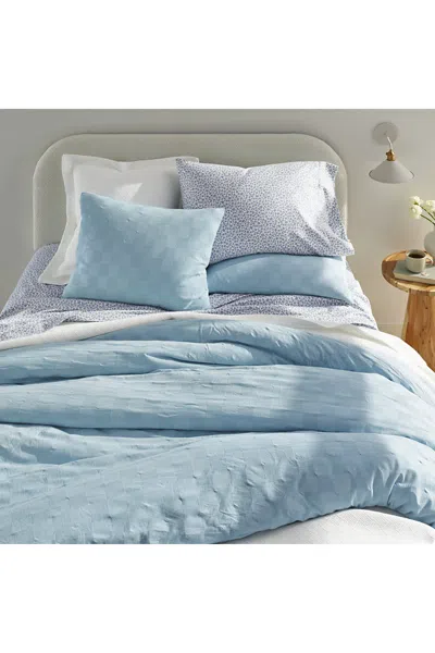 Lands' End Textured Pattern Duvet Bed Cover In Blue