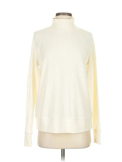 Pre-owned Lands' End Thermal Top Ivory Turtleneck Tops In White