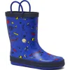 Lands' End Kids Pull On Splash Rubber Rain Boots In Blue