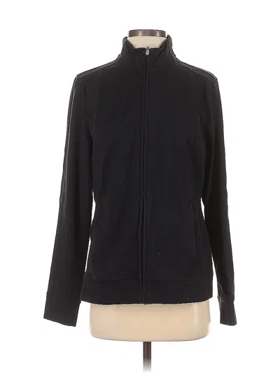 Pre-owned Lands' End Track Jacket In Black