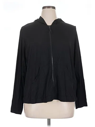 Pre-owned Lands' End Track Jacket In Black