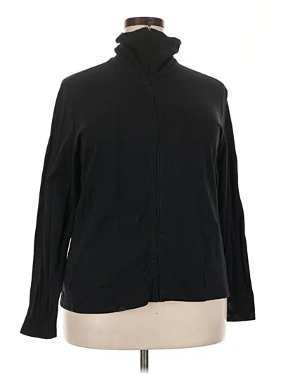 Pre-owned Lands' End Track Jacket In Black