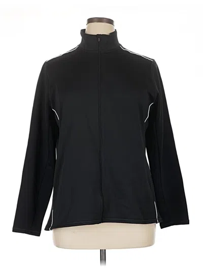 Pre-owned Lands' End Track Jacket In Black