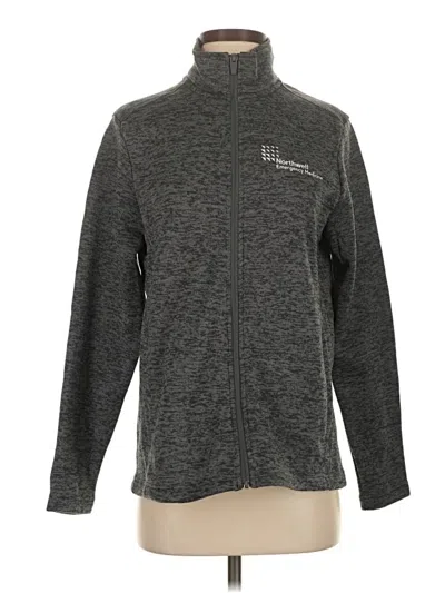 Pre-owned Lands' End Track Jacket In Gray