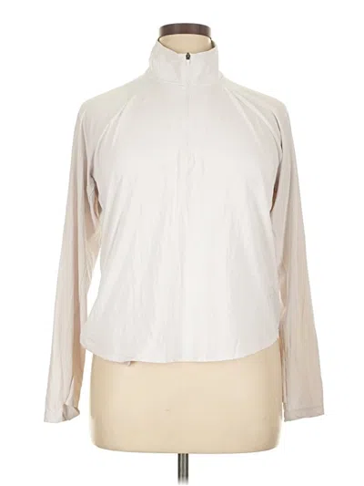 Pre-owned Lands' End Track Jacket In Ivory