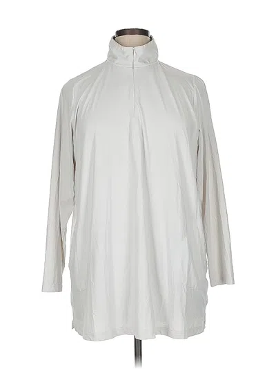 Pre-owned Lands' End Track Jacket In White