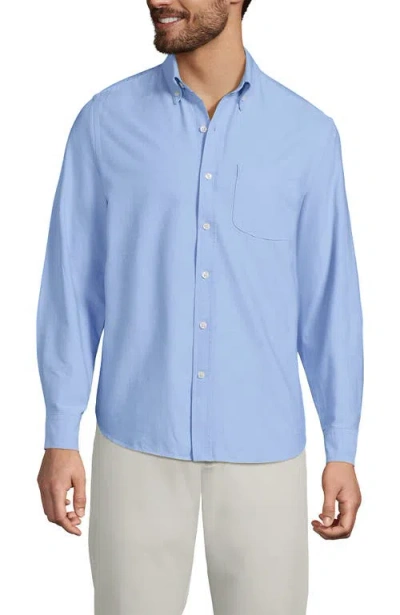 Lands' End Traditional Fit Comfort-first Sail Rigger Oxford Shirt In Blue