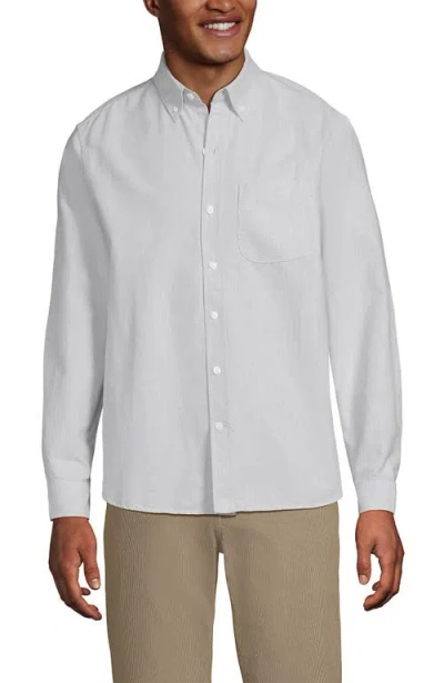 Lands' End Traditional Fit Comfort-first Sail Rigger Oxford Shirt In Blue