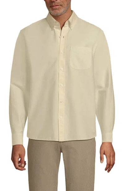 Lands' End Traditional Fit Comfort-first Sail Rigger Oxford Shirt In Yellow