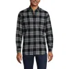 Lands' End Traditional Fit Flagship Flannel Shirt In Black/desert Tan Plaid