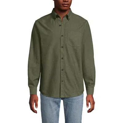 Lands' End Traditional Fit Flagship Flannel Shirt In Green