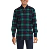 Lands' End Traditional Fit Flagship Flannel Shirt In Green/navy/heritage Red Plaid