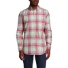 Lands' End Traditional Fit Flagship Flannel Shirt In Ivory/heritage Red Plaid