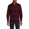 Lands' End Traditional Fit Flagship Flannel Shirt In Rich Burgundy/black Plaid