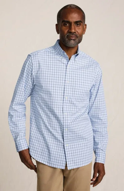 Lands' End Traditional Fit Long Sleeve Travel Kit Shirt In Blue