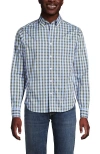 Lands' End Traditional Fit Long Sleeve Travel Kit Shirt In Blue